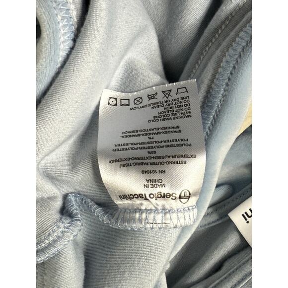 Sergio Tacchini Veneto Velour Dress Women's Large Blue Short Sleeve Zip Front - Picture 4 of 5